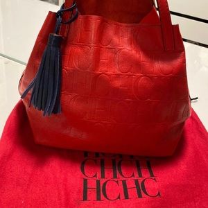 Carolina Herrera red leather bag.